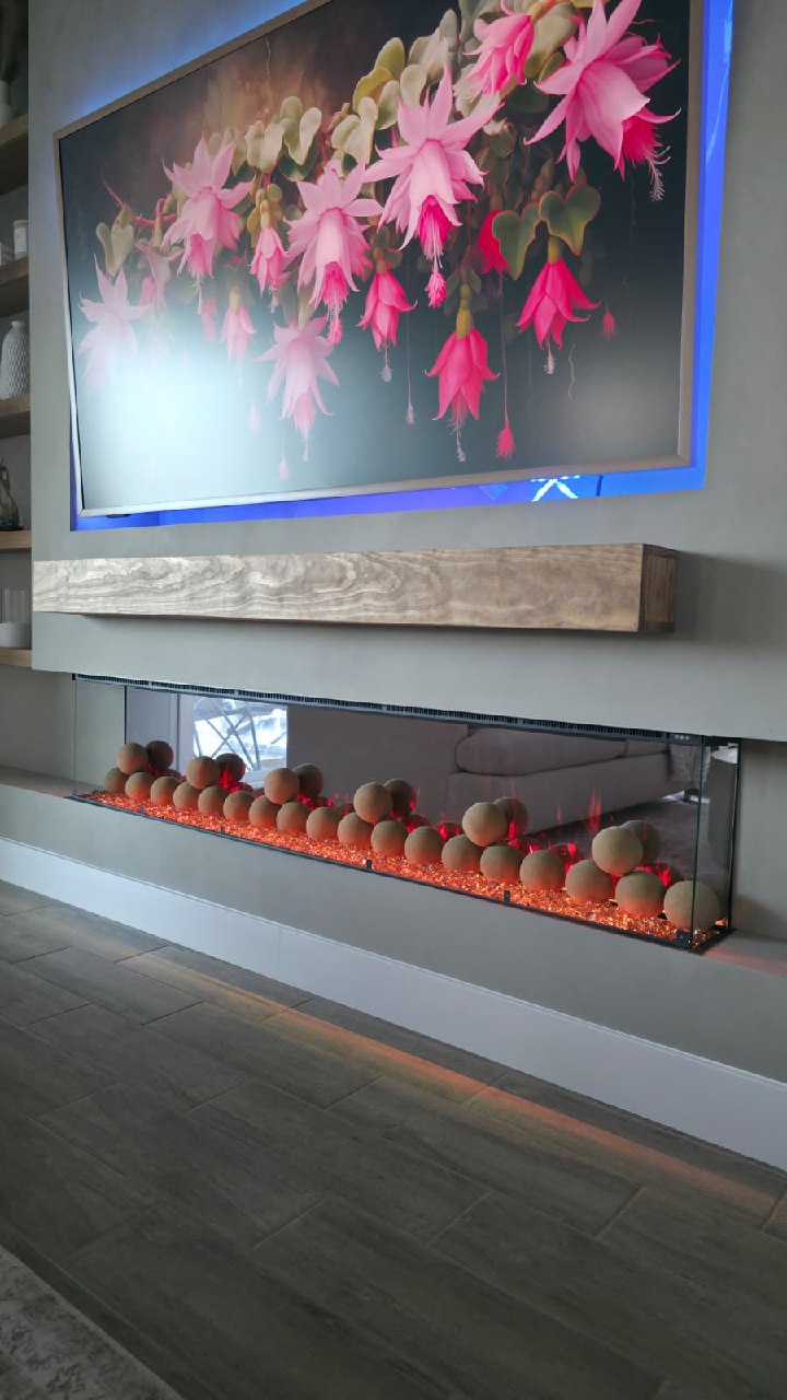 Electric fireplace built into entertainment center Arizona